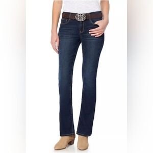Women's Wallflower Legendary Slim Bootcut Belted Jeans, Dark Blue, 24 Plus, NWT